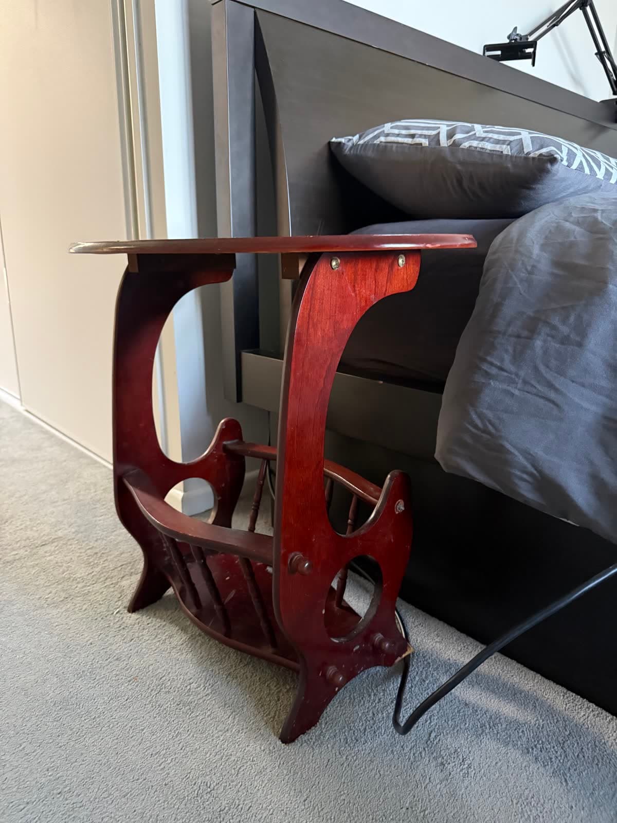 Mahogany Oval Bedside Table