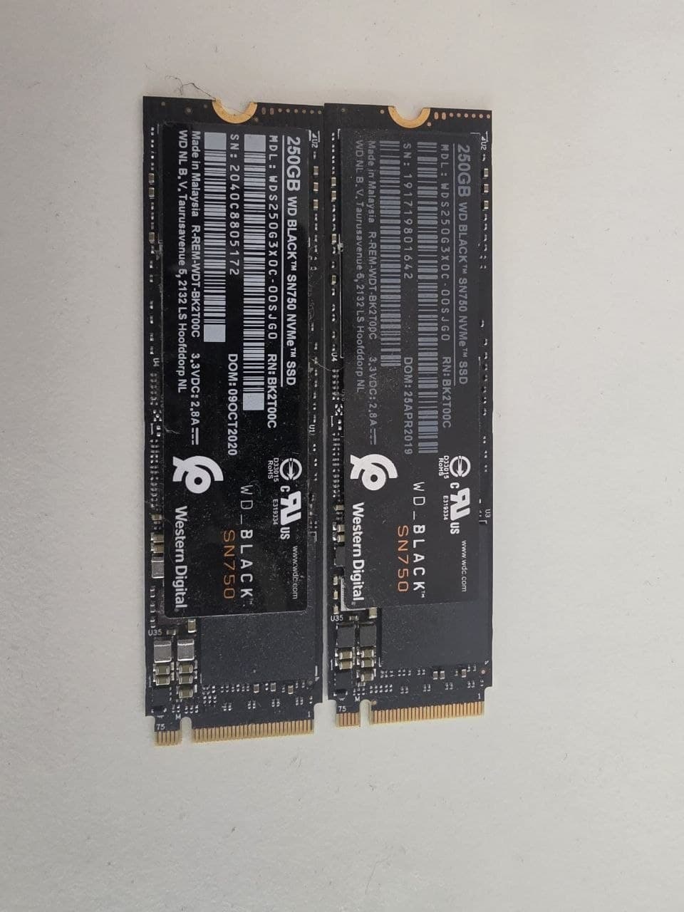 WD Black SN750 250GB NVMe SSD Pair